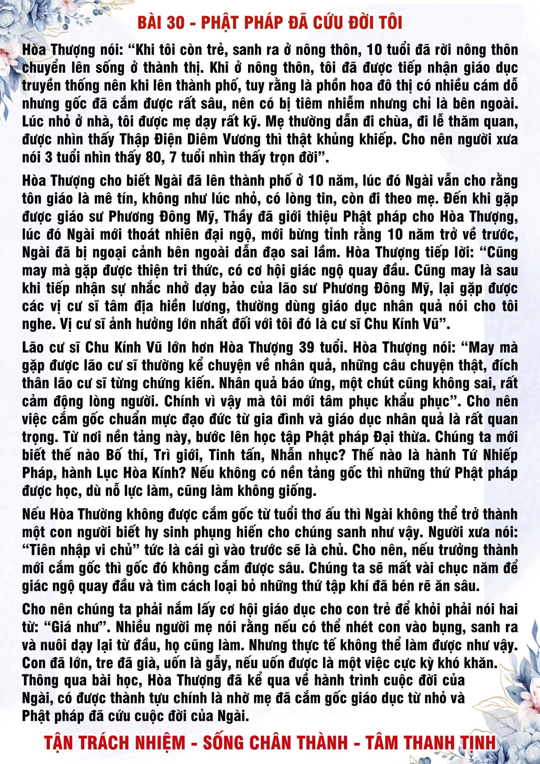 30 · PHTT - Phật Pháp Đã Cứu Đời Tôi - 30